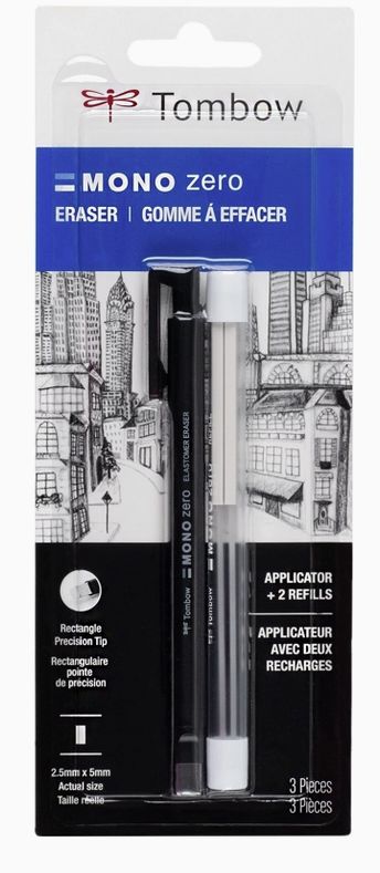 Tombow Mono Zero Rectangle Eraser &amp; Refill Value Pack