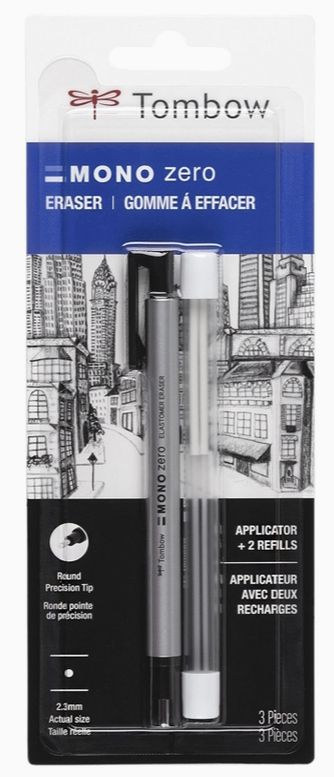 Tombow Mono Zero Round Eraser &amp; Refill Value Pack