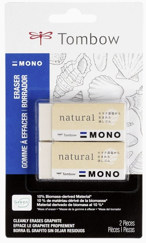 Tombow Mono Natural Eraser 2pk