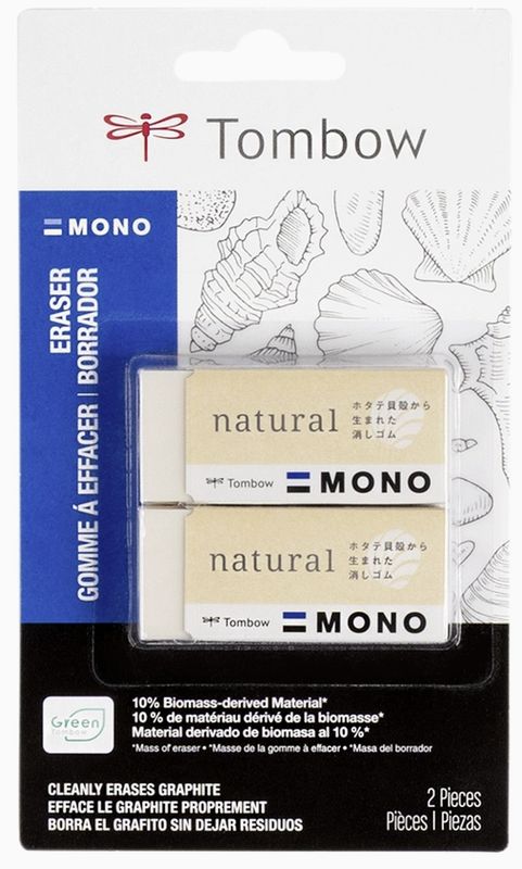 Tombow Mono Natural Eraser 2pk