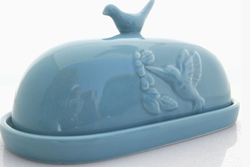 JBK Hummingbird Butter Dish - Teal