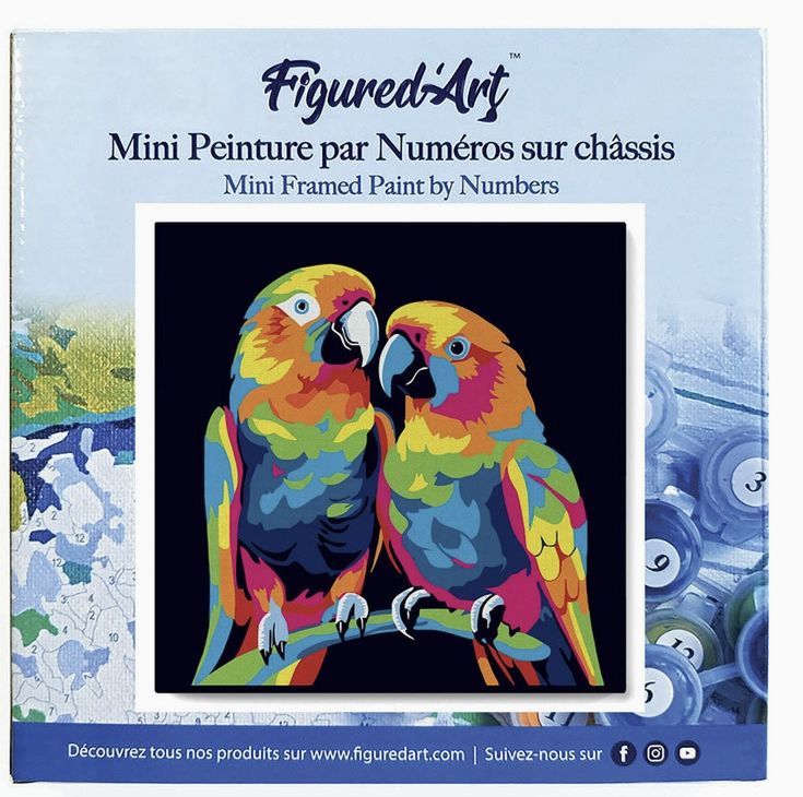 Figured'Art Mini 8x8 - Parrots Abstract Pop Art