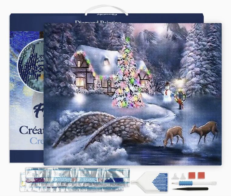 Figured'Art 16x20 Framed - Chalet During Winter