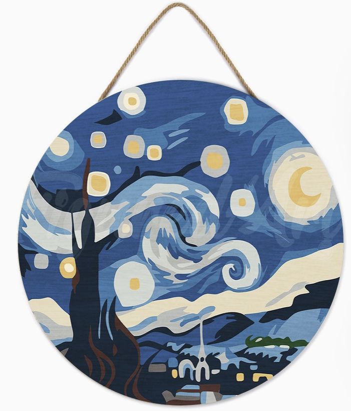 Figured'Art Wood Slice - Starry Night