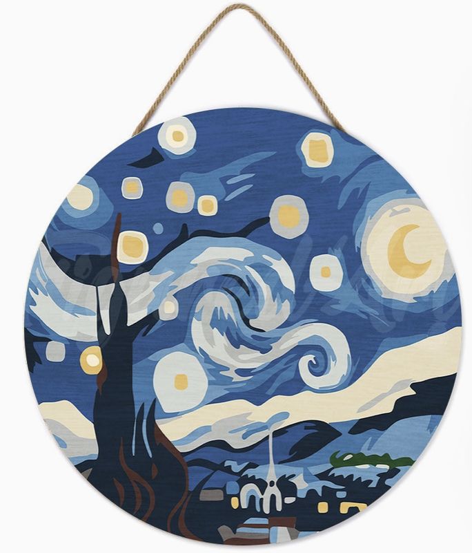Figured'Art Wood Slice - Starry Night
