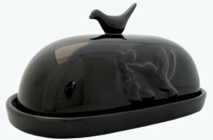 JBK Hummingbird Butter Dish - Black