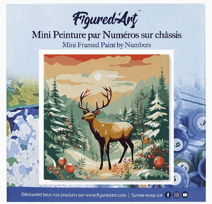 Figured'Art Mini 8x8 - Majestic Winter Deer