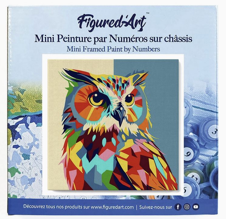 Figured'Art Mini 8x8 - Owl Abstract Pop Art