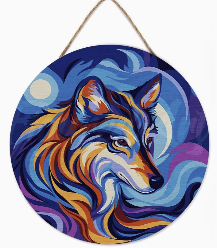 Figured'Art Wood Slice - Wolf
