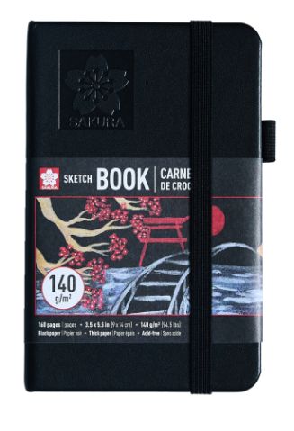 Sakura Black Sketchbook Pocket Size 160pg