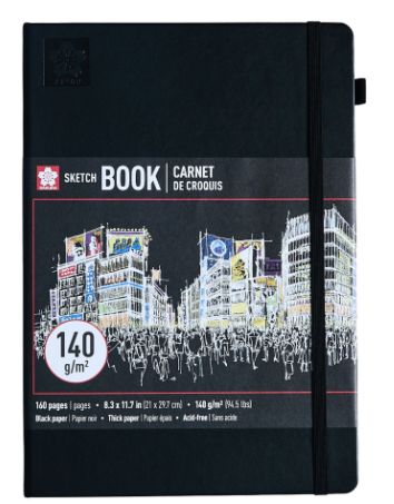 Sakura Black Sketchbook A4 160pg