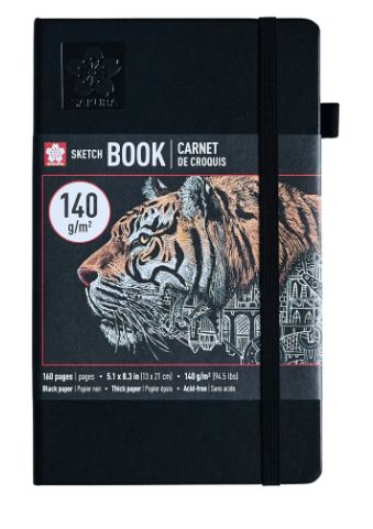 Sakura Black Sketchbook A5 160pg