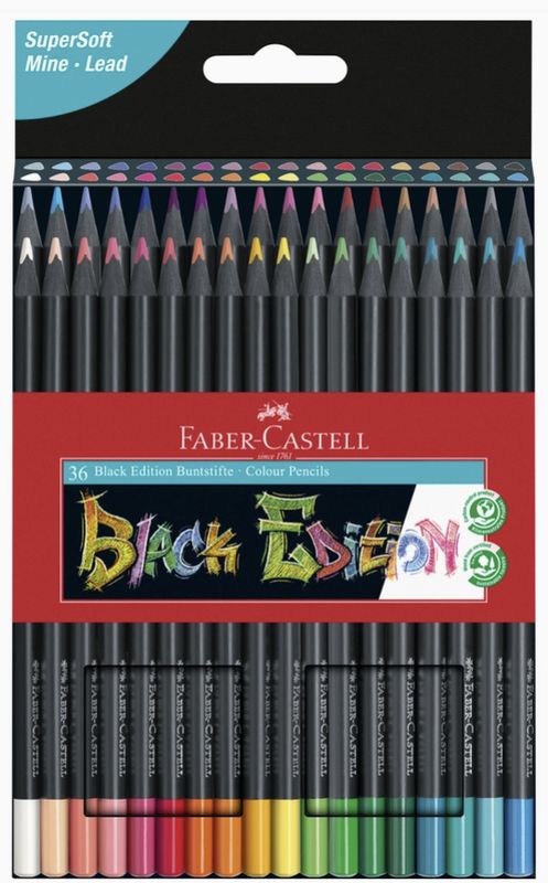 Faber-Castell Super Soft Black Edition Color Pencils Classic 36pc