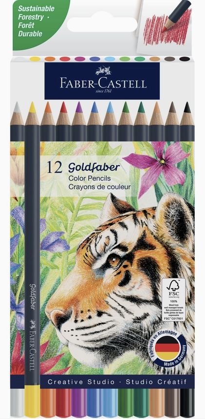 Faber-Castell Goldfaber Color Pencils 12pk Basic Colors