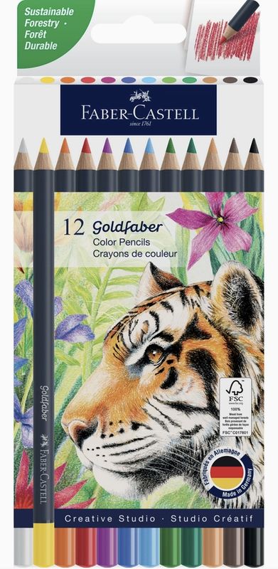 Faber-Castell Goldfaber Color Pencils 12pk Basic Colors