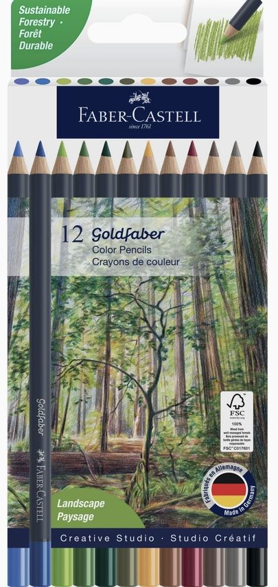 Faber-Castell Goldfaber Color Pencils 12pk Landscape Colors