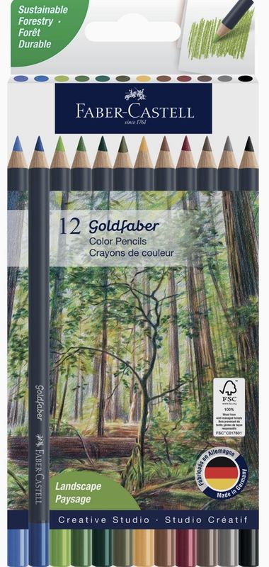 Faber-Castell Goldfaber Color Pencils 12pk Landscape Colors