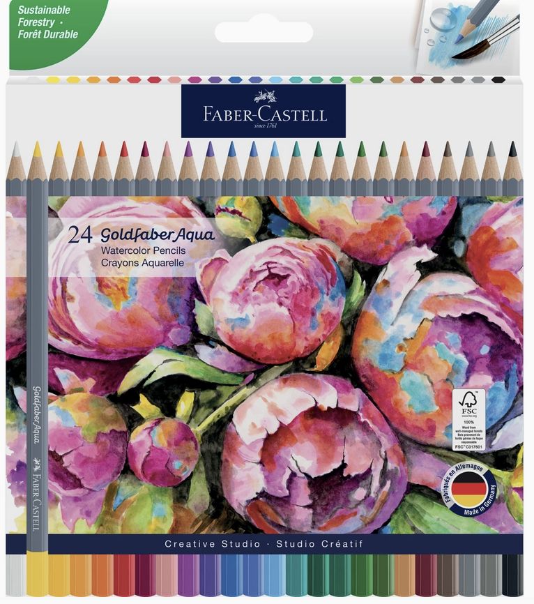 Faber-Castell Goldfaber Aqua Watercolor Pencils 24pk