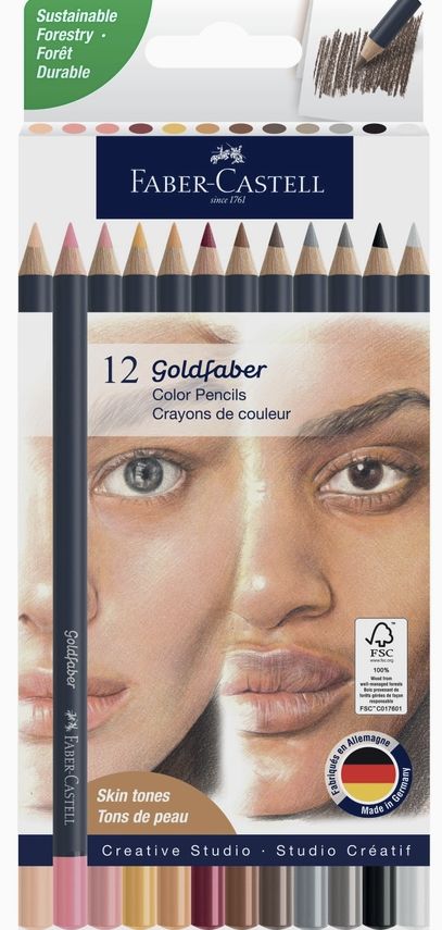 Faber-Castell Goldfaber Color Pencils 12pk Skin Tones