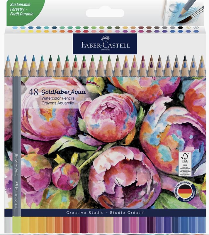 Faber-Castell Goldfaber Aqua Watercolor Pencils 48pk