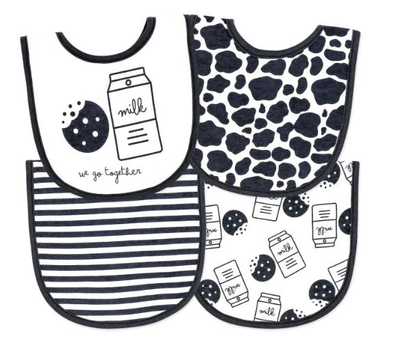 Milk &amp; Cookies 4pc Bib Set