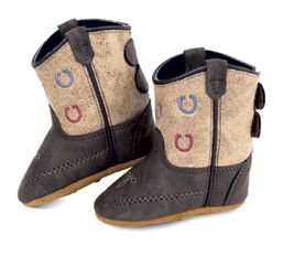Baby Western Boot - 2-4 Brn Horseshoe