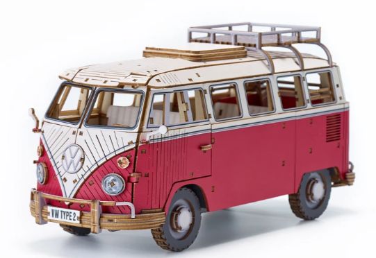 Wooden Art wa-gu-mi Vintage Volkswagen Type 2 Red