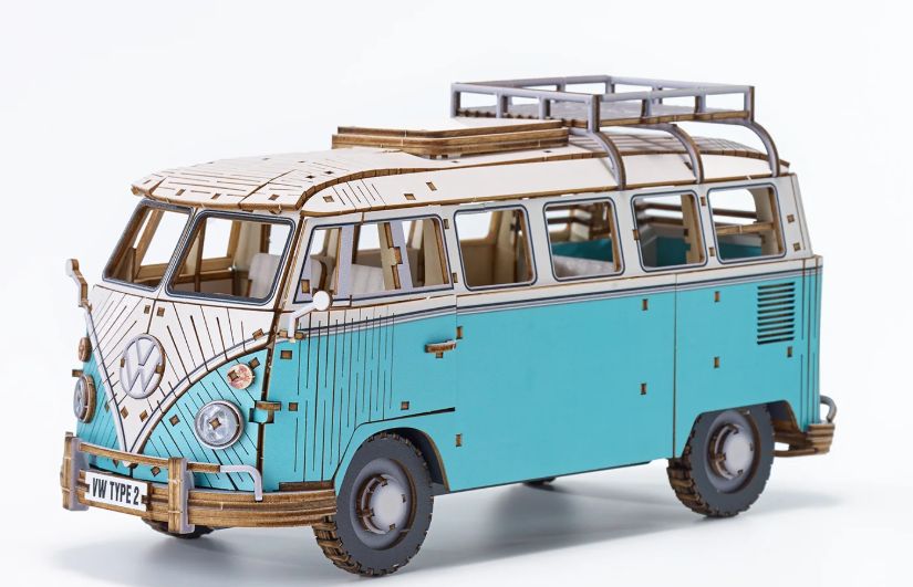 Wooden Art wa-gu-mi Vintage Volkswagen Type 2 Blue