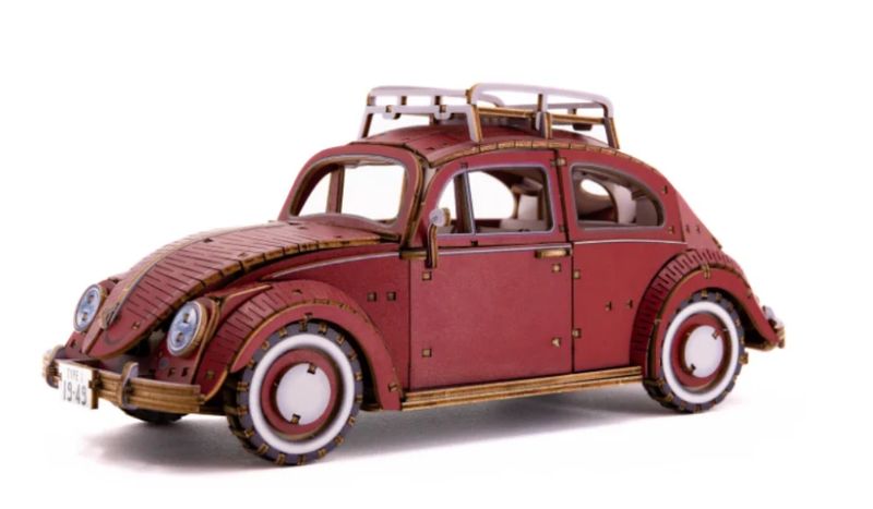 Wooden Art wa-gu-mi Volkswagen Beetle Type 1 Red