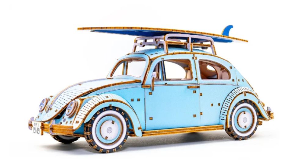 Wooden Art wa-gu-mi Volkswagen Beetle Type 1 Blue