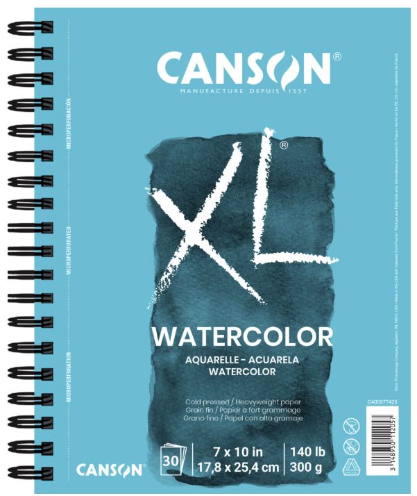 Canson XL Watercolor Coil 140lb 7x10" 30Sheet