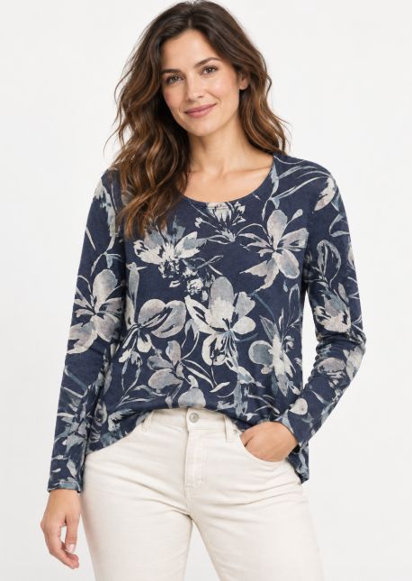 Moffi Grey Floral Top