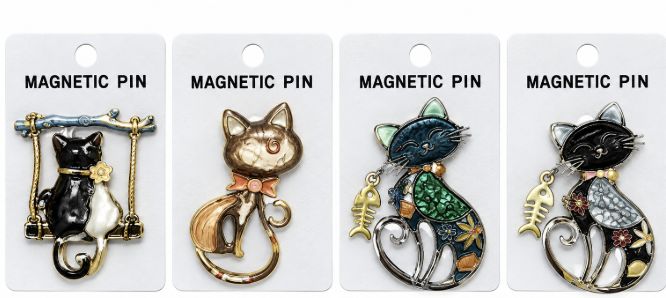 Magnetic Brooch - Cat