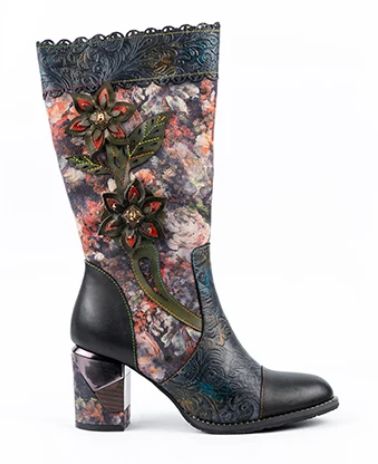 LE Black Floral Boot