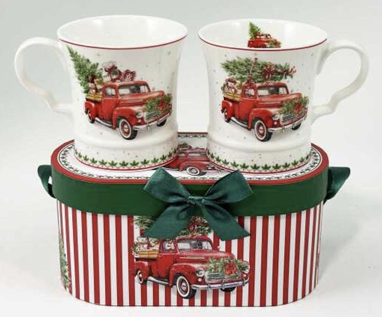 Boxed Mugs Christmas Truck