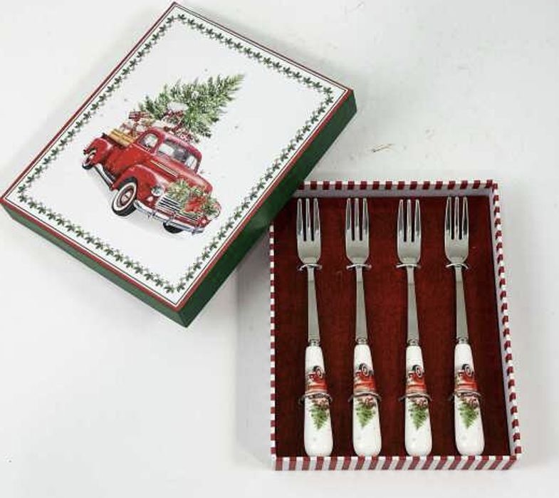 Boxed Fork Set Christmas Truck
