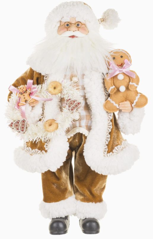 19" Gingerbread Santa with Wreath