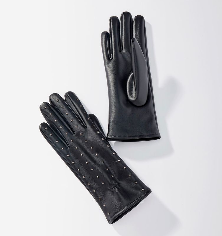 Black Studded Gloves