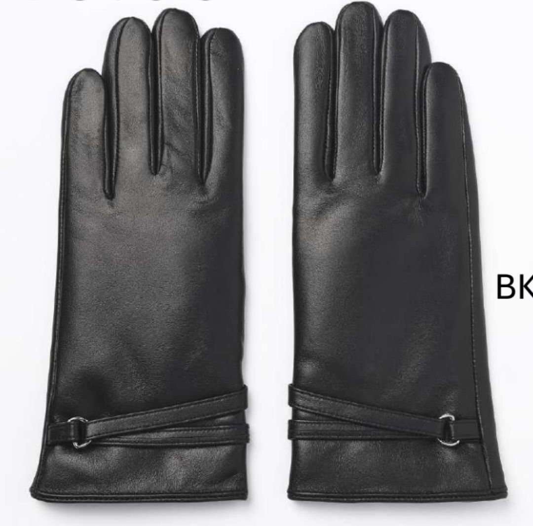 Leather Strap Detail Gloves