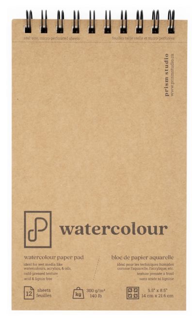Prism Studio Watercolor Top Bound CP140lb 5.5x8.5" 12 Sheets