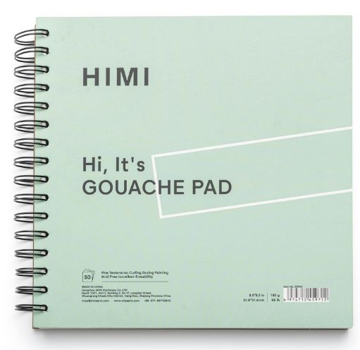 HIMI Spiral Gouache Pad 8.5x8.5" 160gsm 50 Sheets