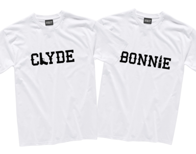 1 T-shirt BONNIE + 1 T-shirt CLYDE