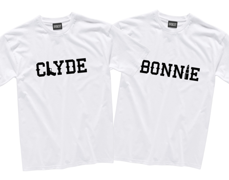 1 T-shirt BONNIE + 1 T-shirt CLYDE