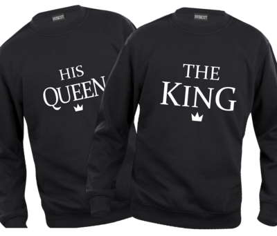T shirt KING e QUEEN con stampa dei numeri a scelta