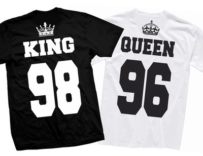 1 T-shirt KING + 1 T-shirt QUEEN  con stampa dei numeri a scelta