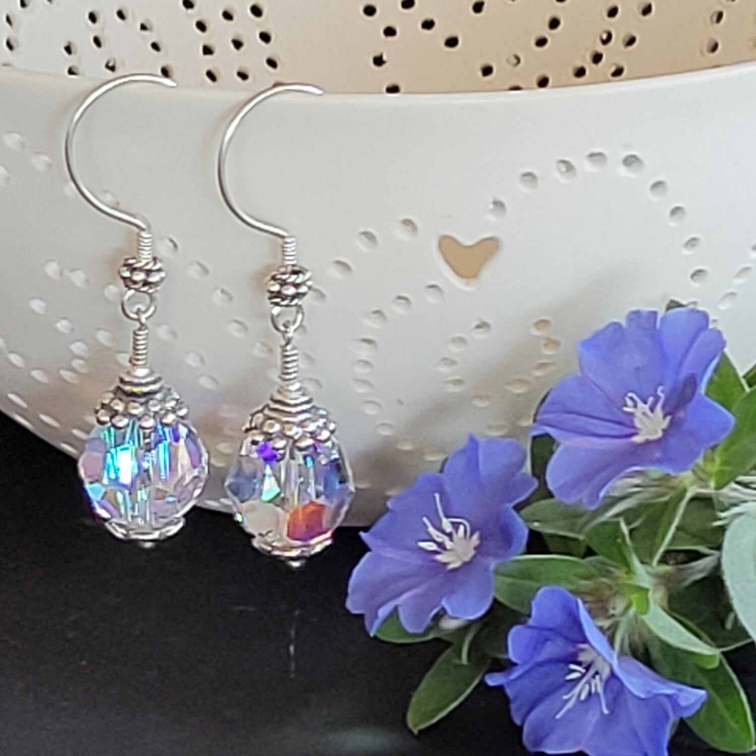 Swarovski Crystal AB and Sterling Silver Earrings