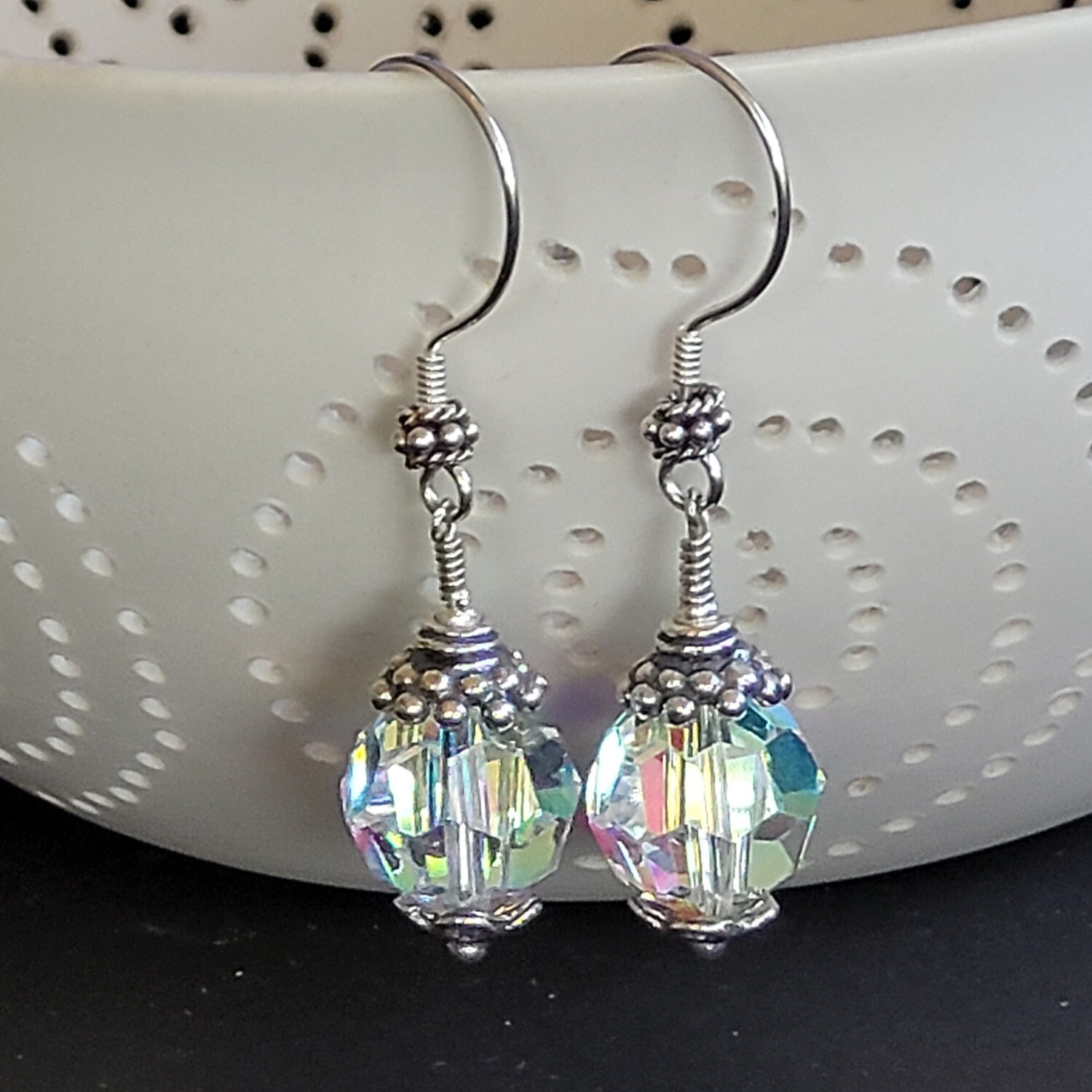 Swarovski Crystal AB and Sterling Silver Earrings