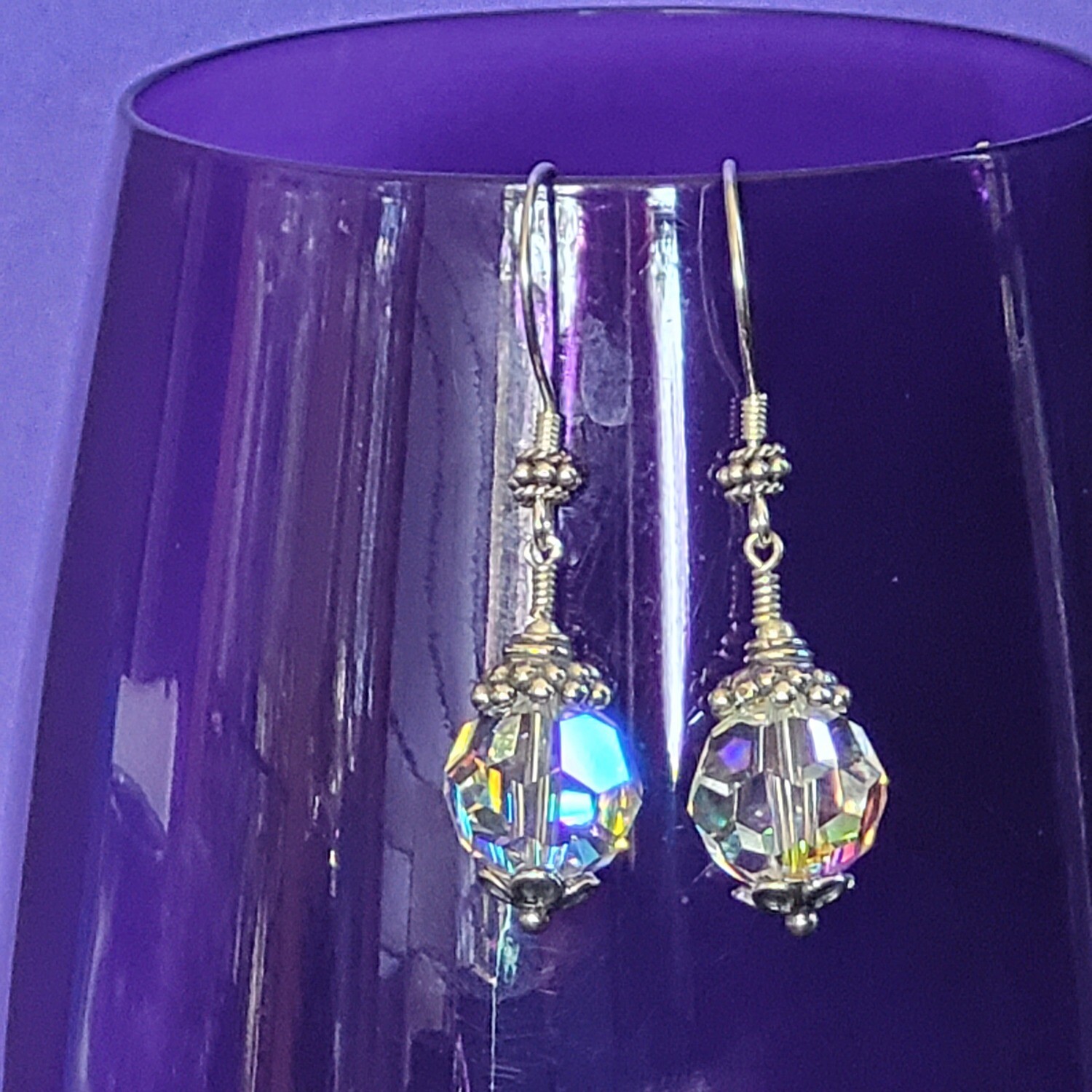 Swarovski Crystal AB and Sterling Silver Earrings