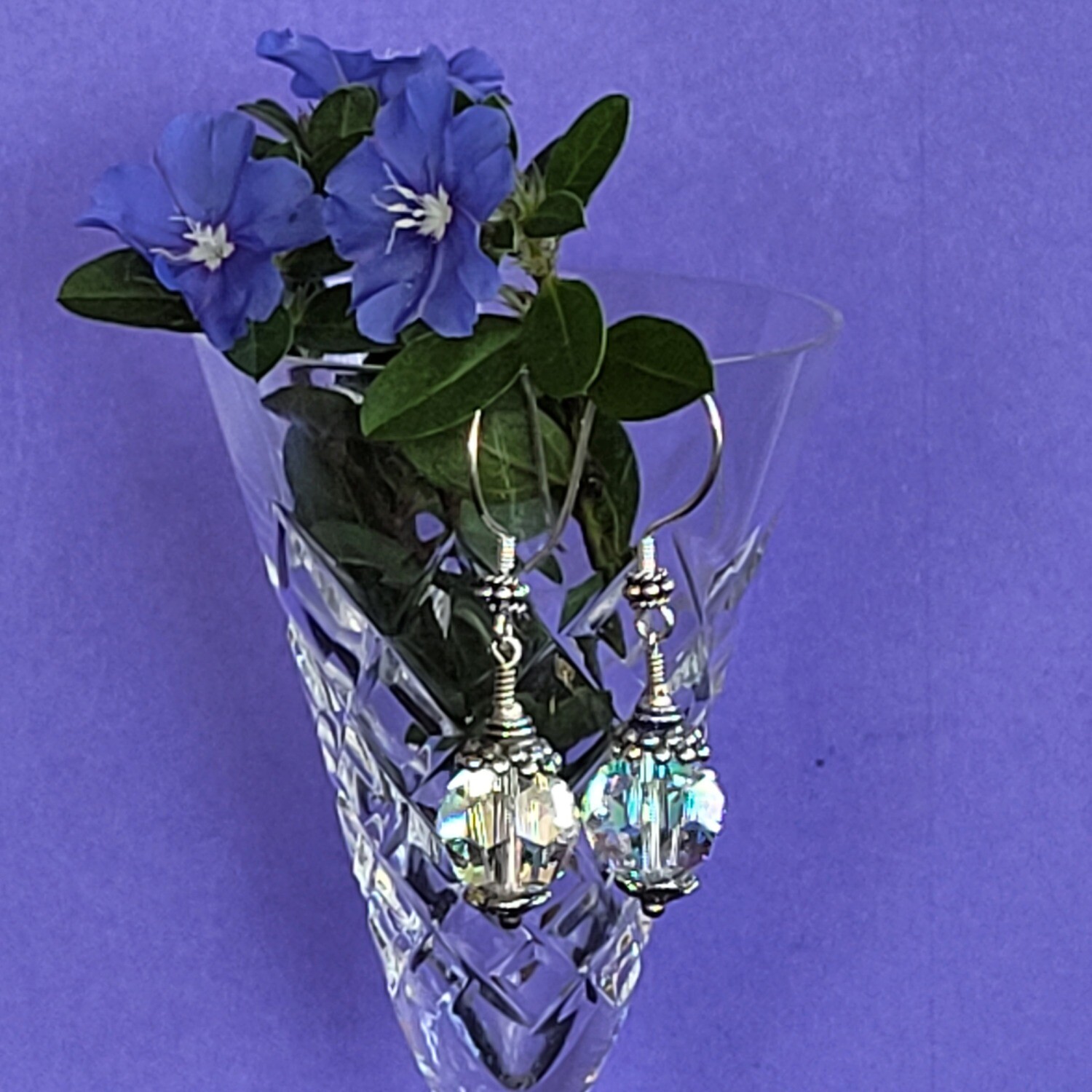 Swarovski Crystal AB and Sterling Silver Earrings