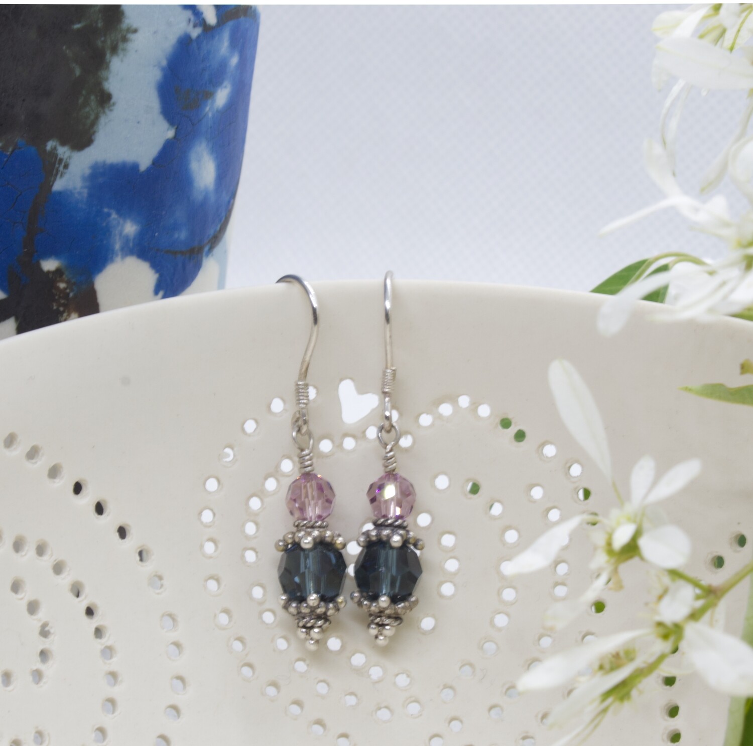 Swarovski Crystal and Sterling Silver Earrings